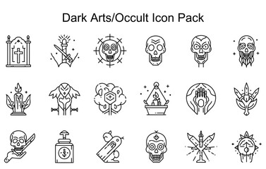 Fototapeta premium Dark Arts/Occult Icon Pack