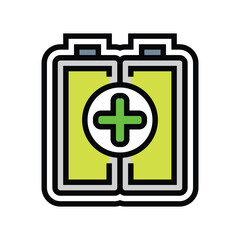 battery included color icon vector illustration