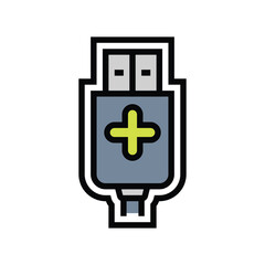 Obraz premium usb powered color icon vector illustration