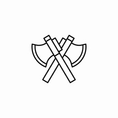 crossed camping axes icon sign vector