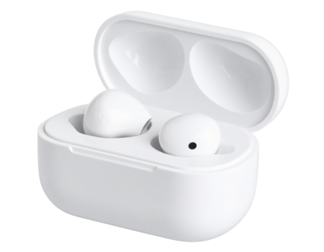Sleep Earbuds in Charging Case – Wellness Gadget Transparent Background PNG