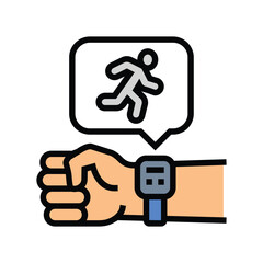 physical activity tracker color icon vector illustration