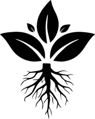 Simple Hydroponics store logo collection, black and white vector symbols of growing plants, clean structure, perfect for signboard or brand packaging.