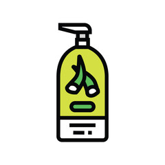 liquid soap aloe vera label color icon vector illustration