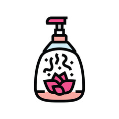soap bottle floral scent icon color icon vector illustration