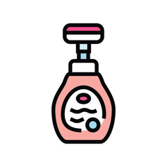 kid friendly liquid soap packaging color icon vector illustration