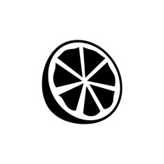 Obraz premium Silhouette pictogram of a sliced fruit representing freshness and health in diet and cuisine