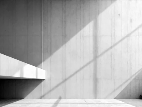 Abstract Concrete Facade with Deep Perspective Lines