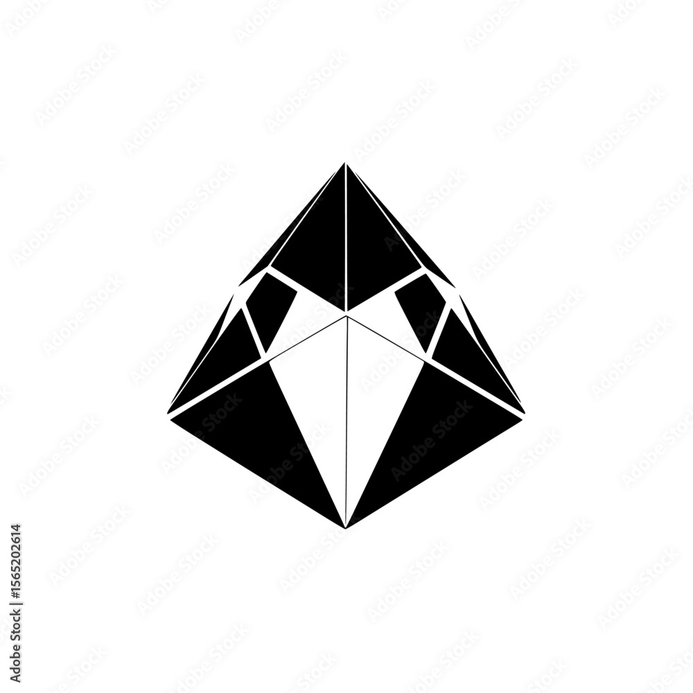 Poster silhouette pictograms showcasing a geometric design with a triangular shape and dual segments in bla