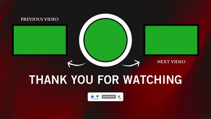 YouTube End Screen Outro Video Animated Red Black Gradient video 4k