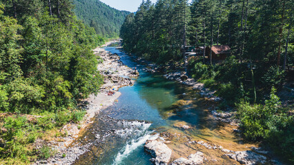 Krivaja River Flowing Beneath Mount Konjuh in Bosnia and Herzegovina
