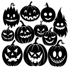 Obraz premium halloween pumpkin set