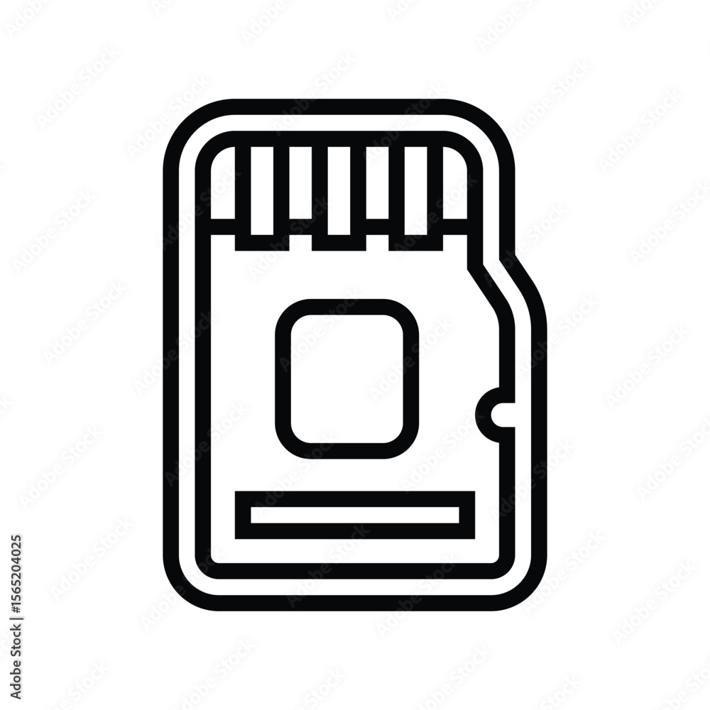 Poster built memory line icon vector illustration