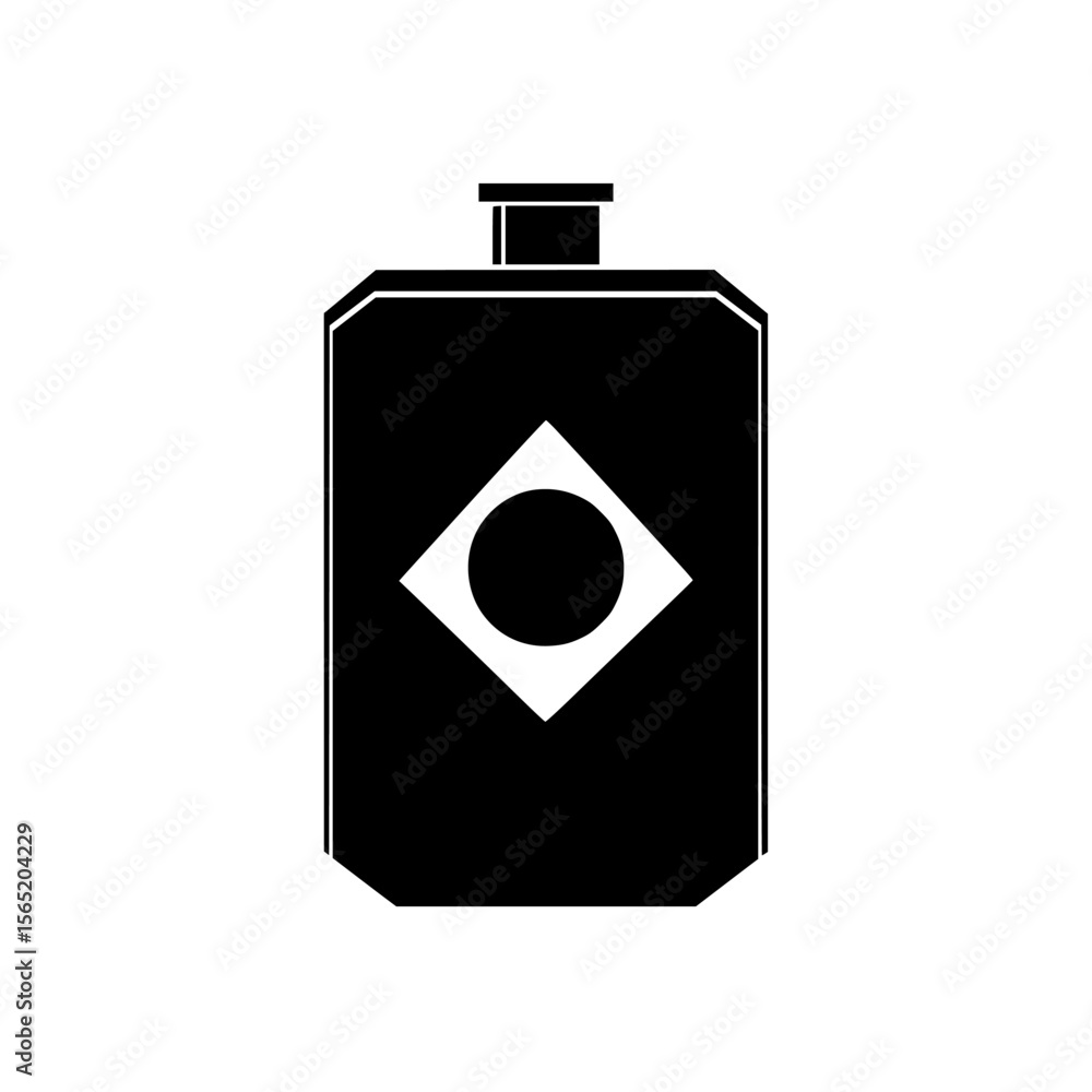 Poster silhouette pictogram of a container with a diamond shape design, suitable for various applications a