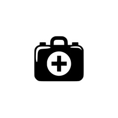 Obraz premium Silhouette pictogram icons set showcasing a first aid kit for health and safety applications