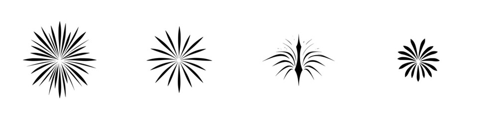 Obraz premium Unique silhouette pictogram collection showcasing various abstract plant designs for graphic use