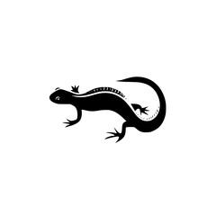 Fototapeta premium Silhouette pictogram of a lizard designed for use in various applications and contexts focusing on nature and wildlife