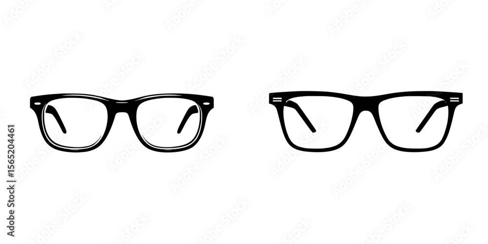 Poster silhouette pictogram set of eyeglasses showcasing different designs for versatile applications in gr