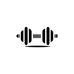Obraz premium Silhouette pictogram of a dumbbell icon representing fitness and strength training in a minimalist style