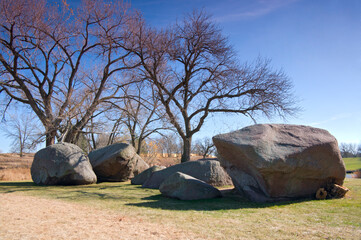 three maidens rocks at entrance of pipestone national monument outside pipestone minnesota