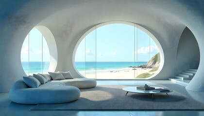 A modern design living room for the future