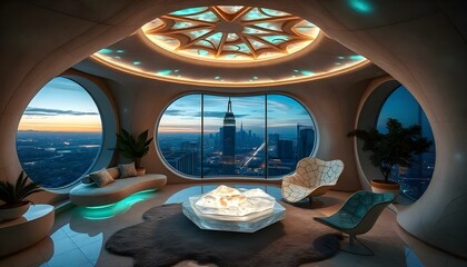 A modern design living room for the future