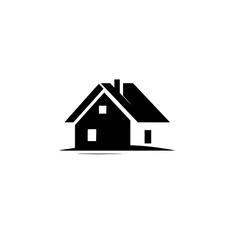 Fototapeta premium Silhouette pictogram of a house icon representing home, shelter, and residential structure in a minimalist design style