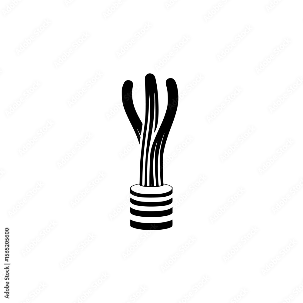 Poster silhouette pictogram of interconnected lines symbolizing connection and networking concepts in graph