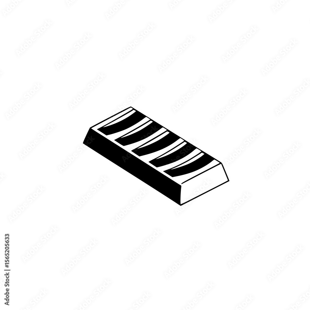 Poster vector icons set featuring a silhouette pictogram of a chocolate bar designed for various digital ap