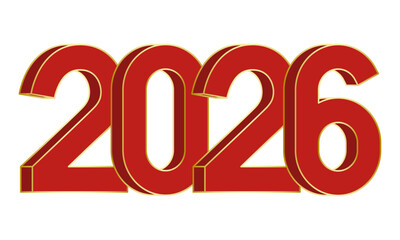 Vector elements of 2026 New Year numbers
