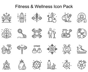 Obraz premium Fitness & Wellness Icon Pack