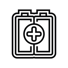 battery included line icon vector illustration