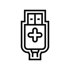 Obraz premium usb powered line icon vector illustration