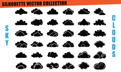 Sky Clouds Silhouette Vector Collection