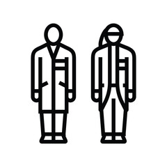 female scientist male scientist together line icon vector illustration