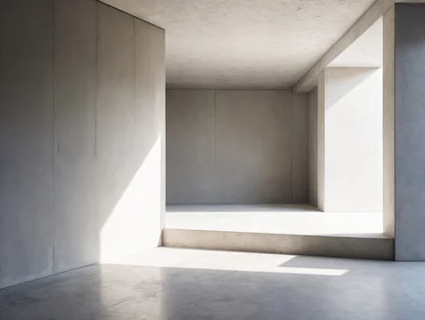Brutalist Architecture Detail with Harsh Concrete Geometry