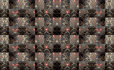 Luxury Seamless Abstract Geometric Pattern with Gold Lines and Stone Texture