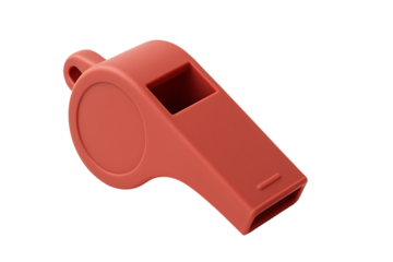 Red whistle isolated on transparent background