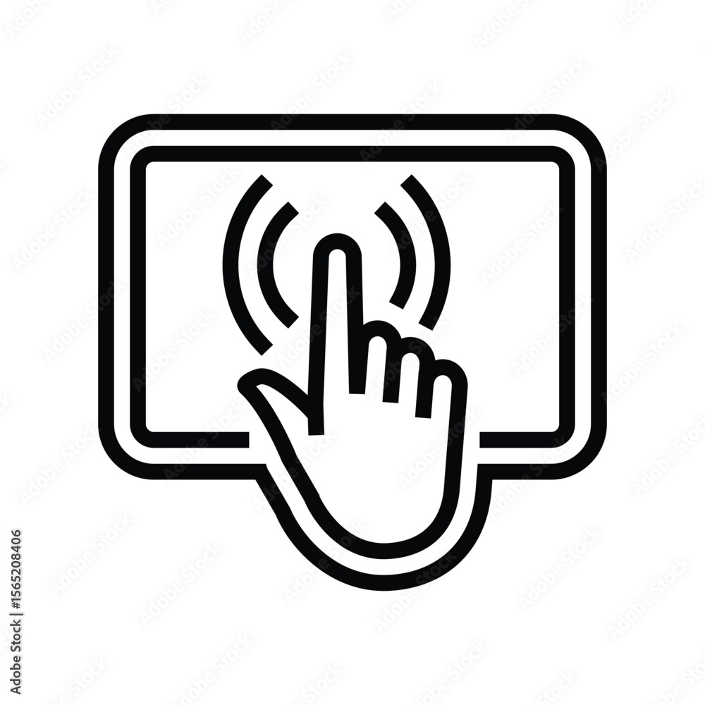 Poster interactive display line icon vector illustration