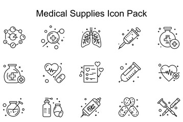 Fototapeta premium Medical Supplies Icon Pack