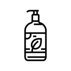 organic liquid soap bottle line icon vector illustration