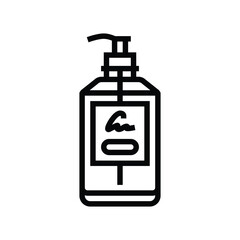 luxury branded soap bottle line icon vector illustration