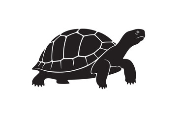 Turtle Silhouette Walking Slowly Tortoise Animal Graphic Design