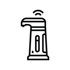 Fototapeta premium sensor activated soap dispenser line icon vector illustration