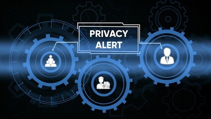Digital privacy alert illustrative concept of data security and protection technology