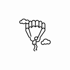 person parachute falling icon sign vector