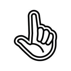 one hand operation line icon vector illustration