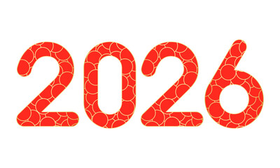 Vector elements of 2026 New Year numbers