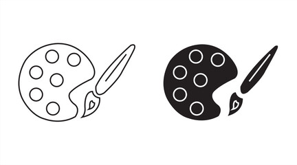 Paint brush icon in flat style. Palette vector illustration on white isolated background. Painter tools business concept. vector illustrator