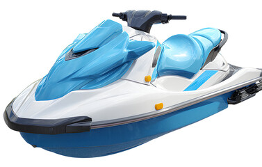 Naklejka premium White and blue jet ski isolated on a transparent background